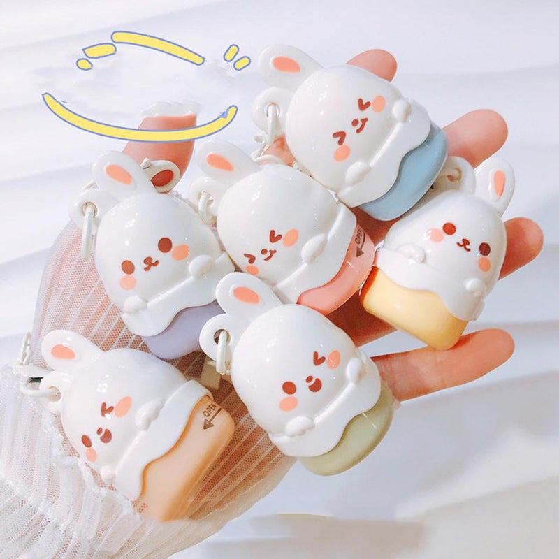 Lip Repair Stick,Lip Balm,Moisturizing Lip Care,Portable Kids Fruity Cute Rabbit Flavored Lip Balm with Keychain - Image 3
